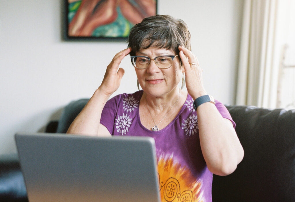 Christine Zyla demonstrating EFT tapping